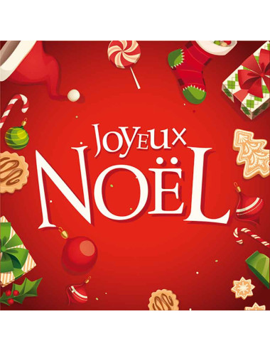 Tickets de tombola 10x10 Joyeux Noël rouge