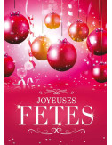 Guirlandes intérieures spécifiques Joyeux Fêtes boules Rose