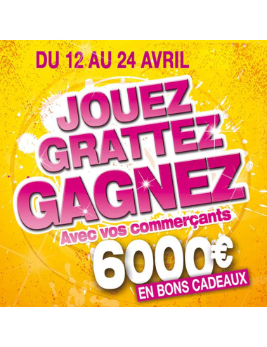 Tickets de tombola 10x10 Jouez Grattez Gagnez