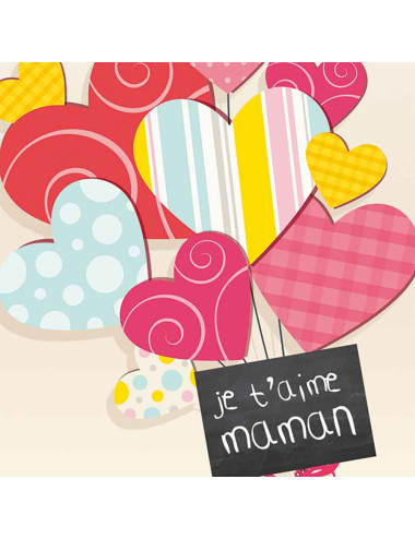 Tickets de tombola 10x10 Bonne Fête Maman ballon coeur