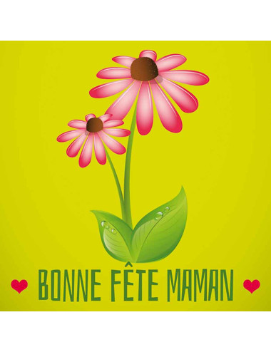 Tickets de tombola 10x10 Bonne Fête Maman fleur Gerbera