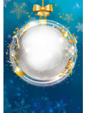 Affiches A2 (42x59,4 cm) Joyeuses Fêtes boules bleu