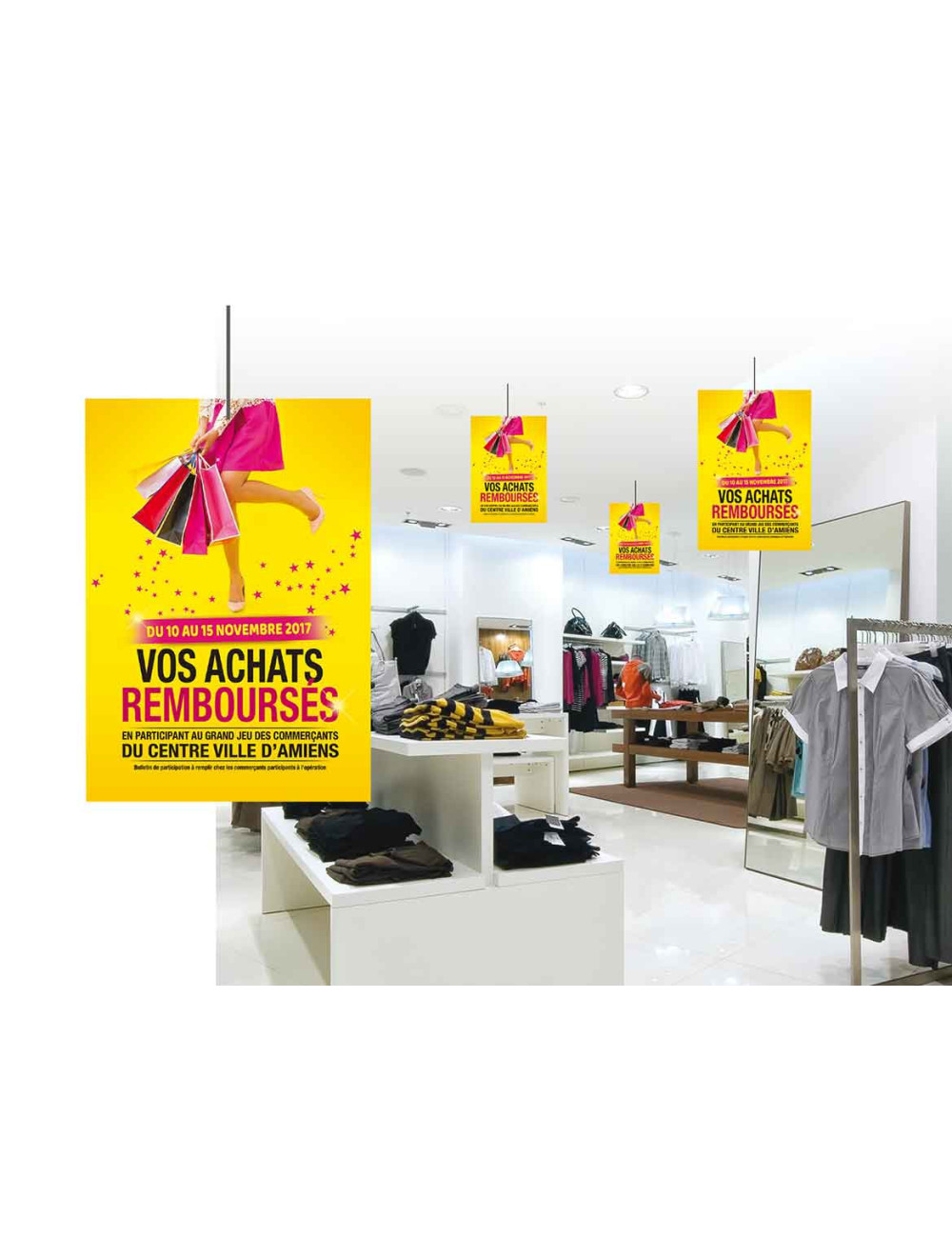 Affiche suspendu Opération Achat remboursé