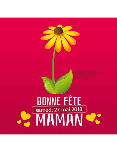 Tickets de tombola 10x10 Bonne Fête maman gerbera