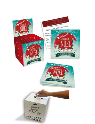 Tickets de tombola 10x10 Joyeux Noël petit village