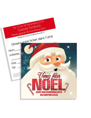 Tickets de tombola 10x10 Joyeux Noël Vegas