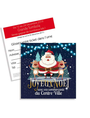 Tickets de tombola 10x10 Joyeuses Fêtes sapin graphique