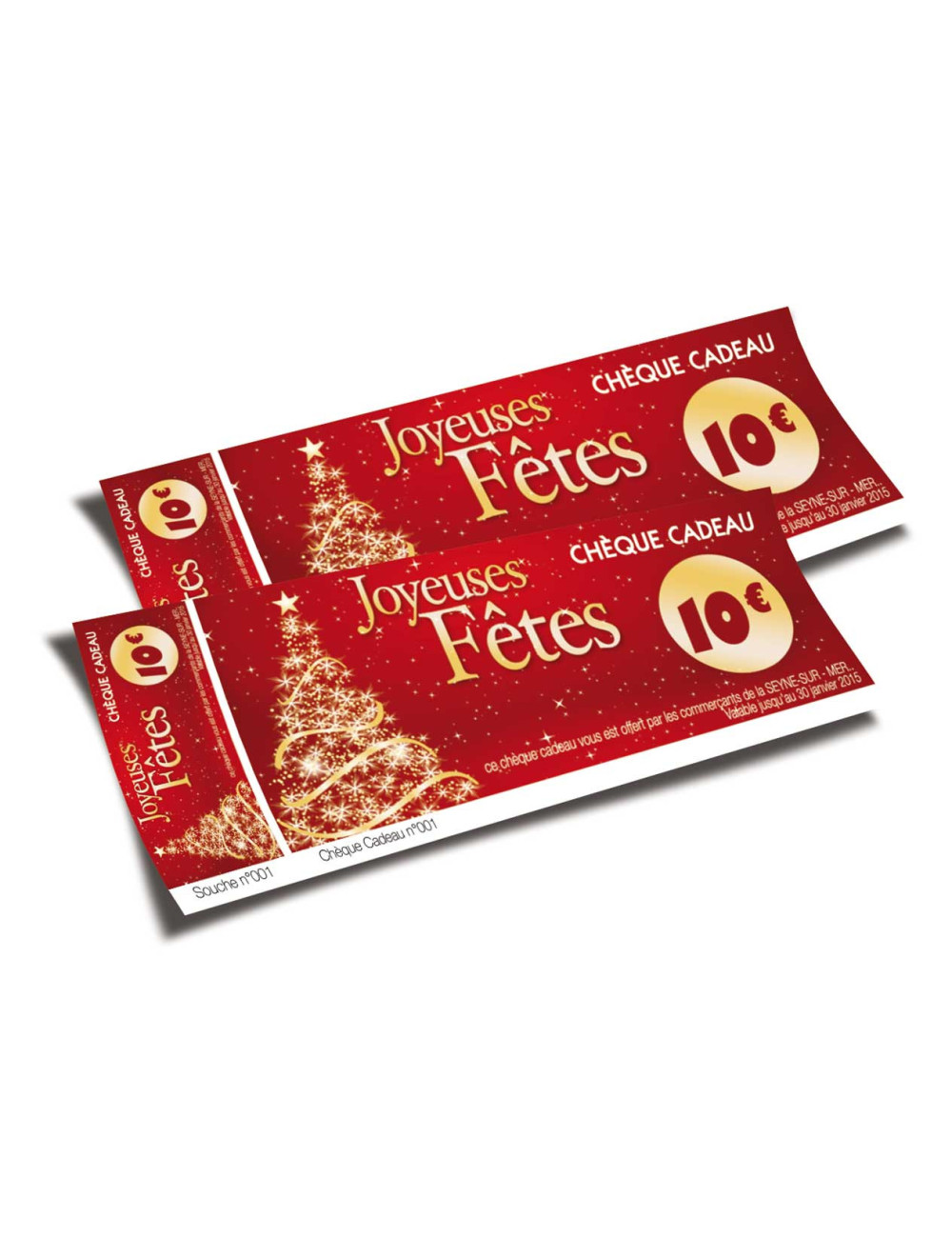 Chèques cadeaux classiques Joyeuses Fêtes Sapin Or