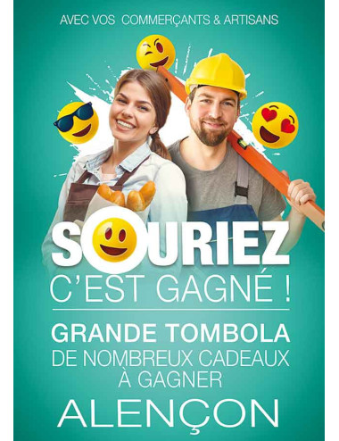 Affiche suspendu Souriez c est gagné