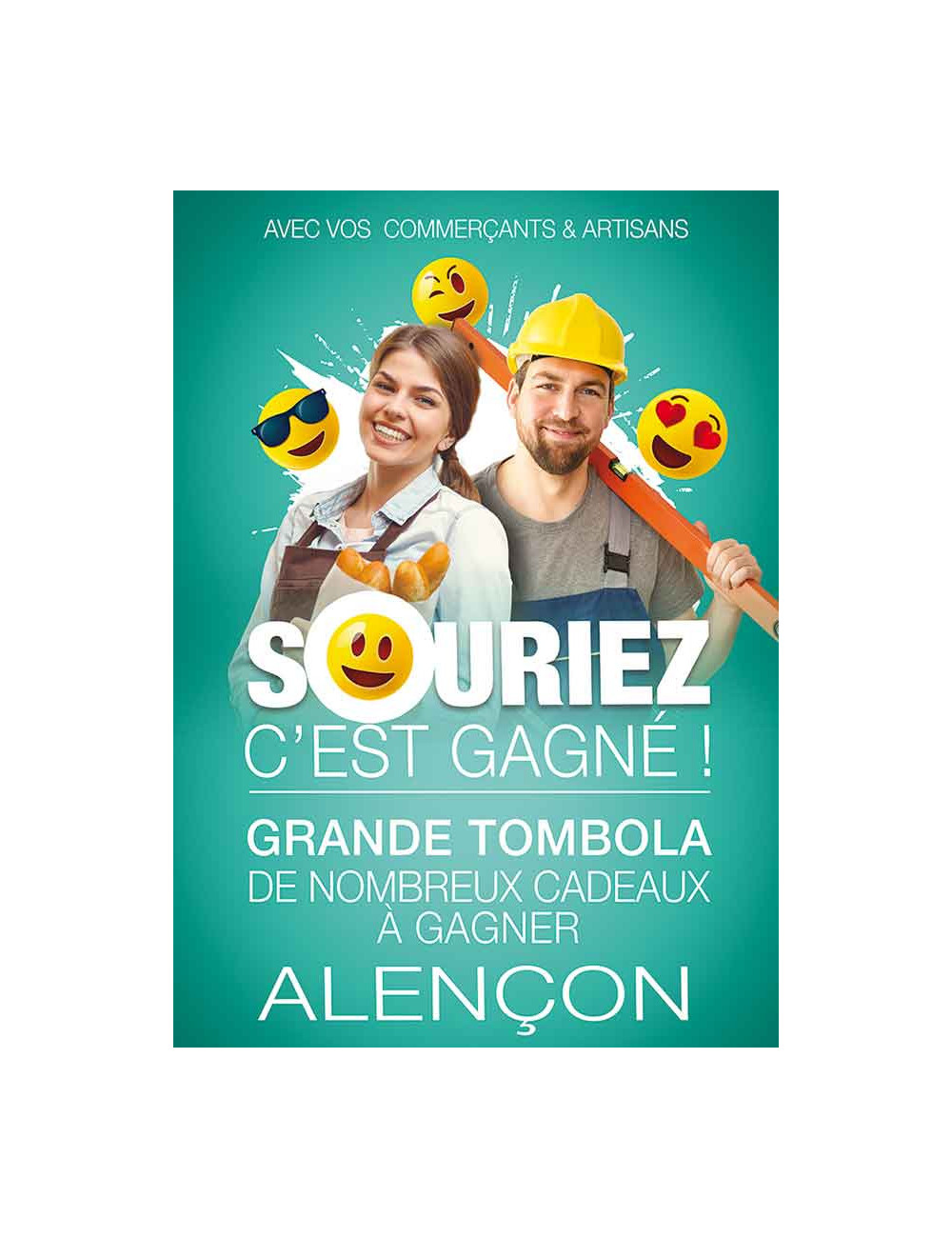 Affiche suspendu Souriez c est gagné