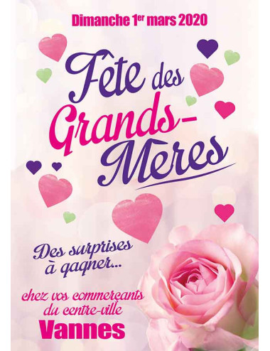 Affiches A2 (42x59,4 cm) Fête des grands mères rose