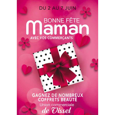Affiche suspendu Bonne Fête Maman rose