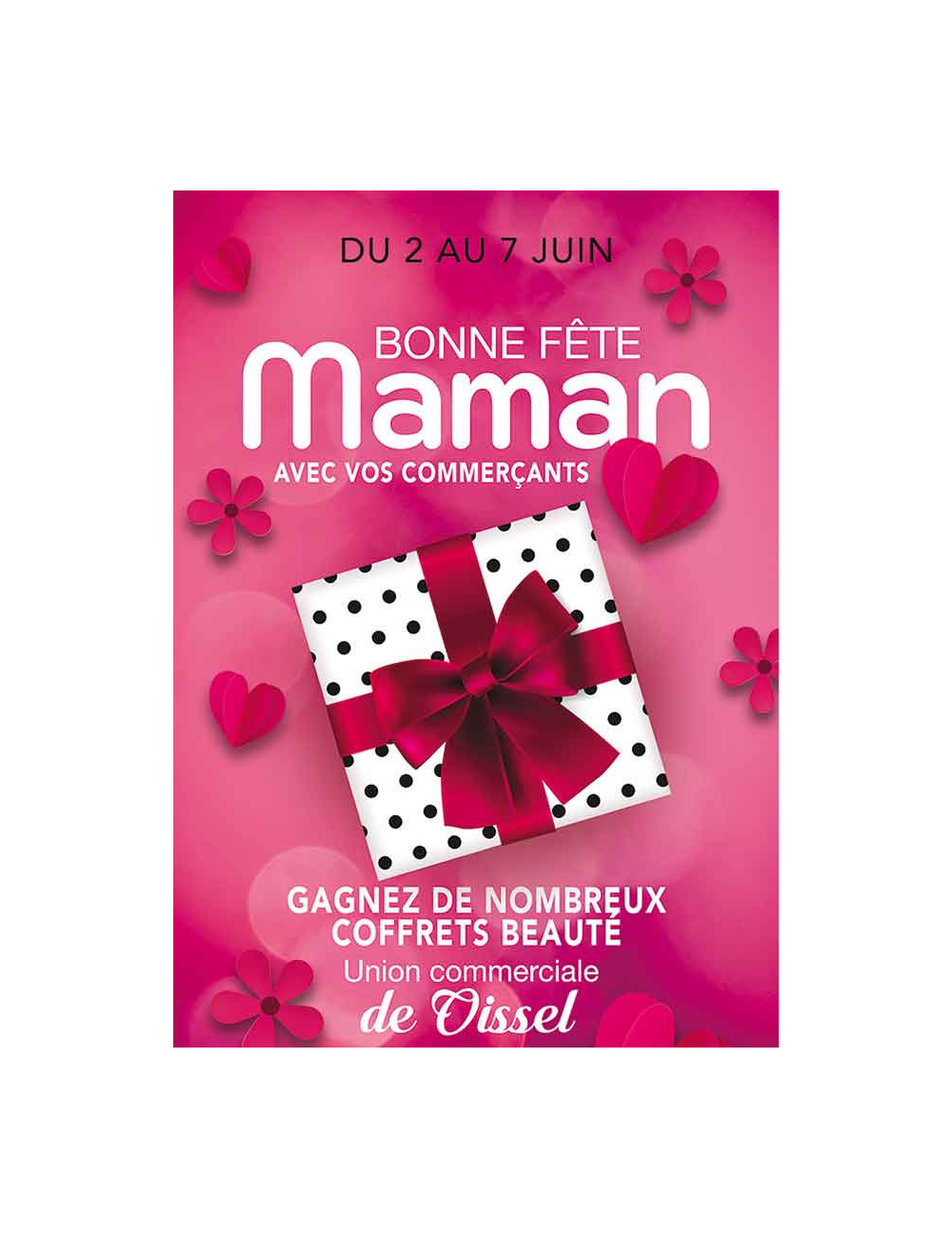 Affiche suspendu Bonne Fête Maman rose