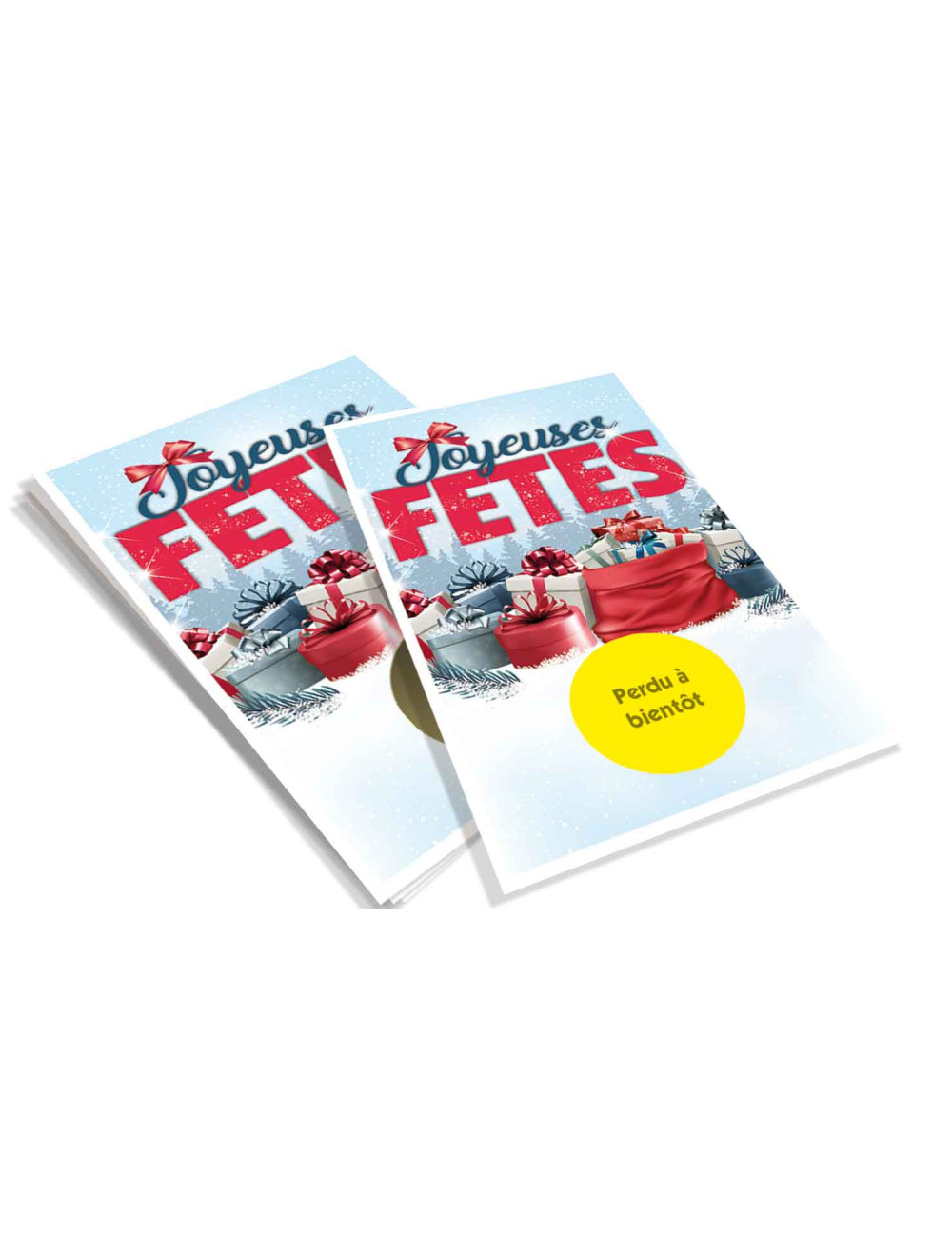 Cartes à gratter perdantes - 1000 ex Joyeuses Fêtes Cadeaux