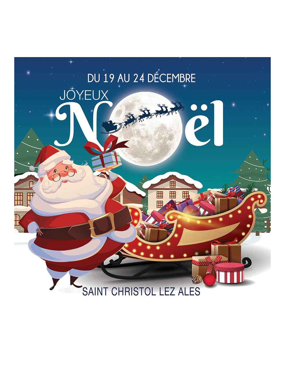 Mobile suspendu Joyeux Noël Lune