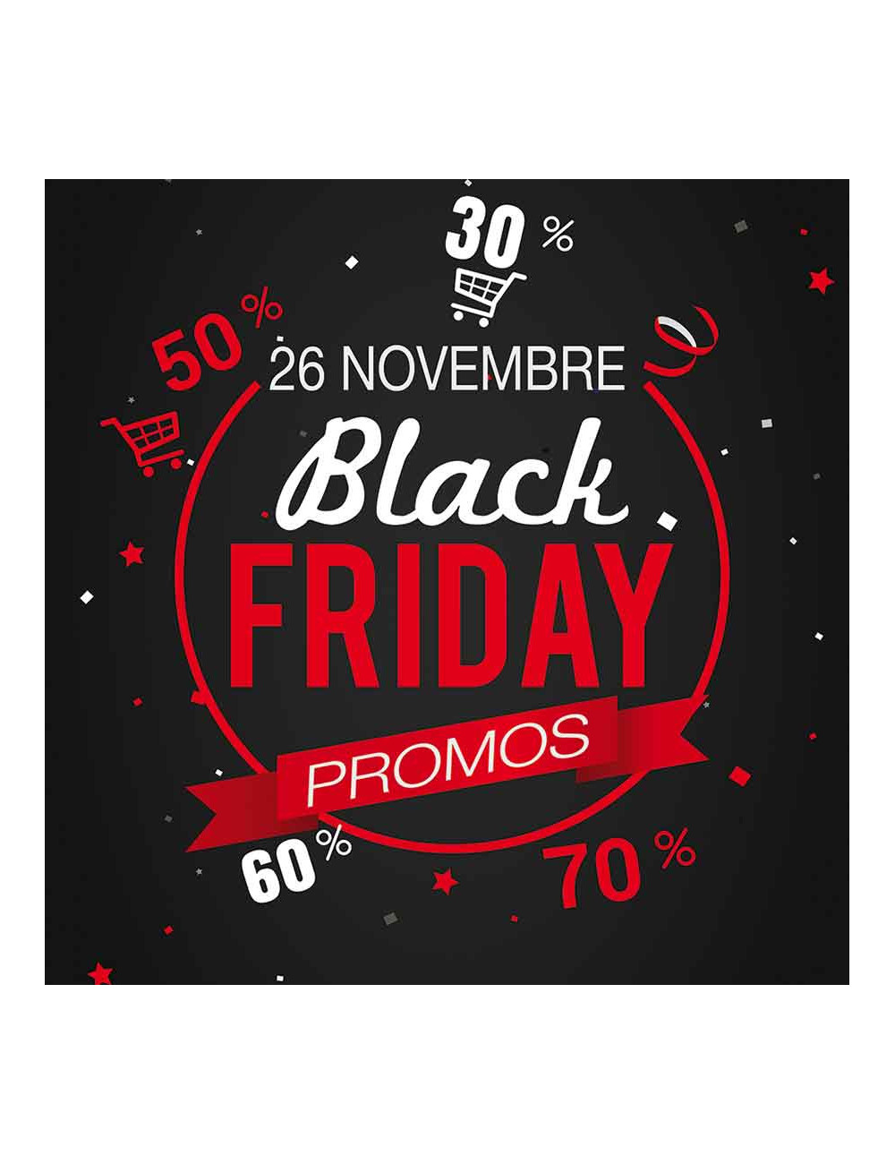 Stickers vitrine 40x40 cm Black Friday Promos