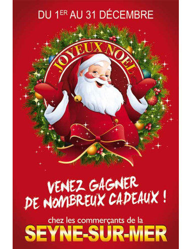 Affiches A2 (42x59,4 cm) Joyeux Noël Santa Claus