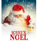 Affiches A2 (42x59,4 cm) Joyeux Noël Père Noël lanterne