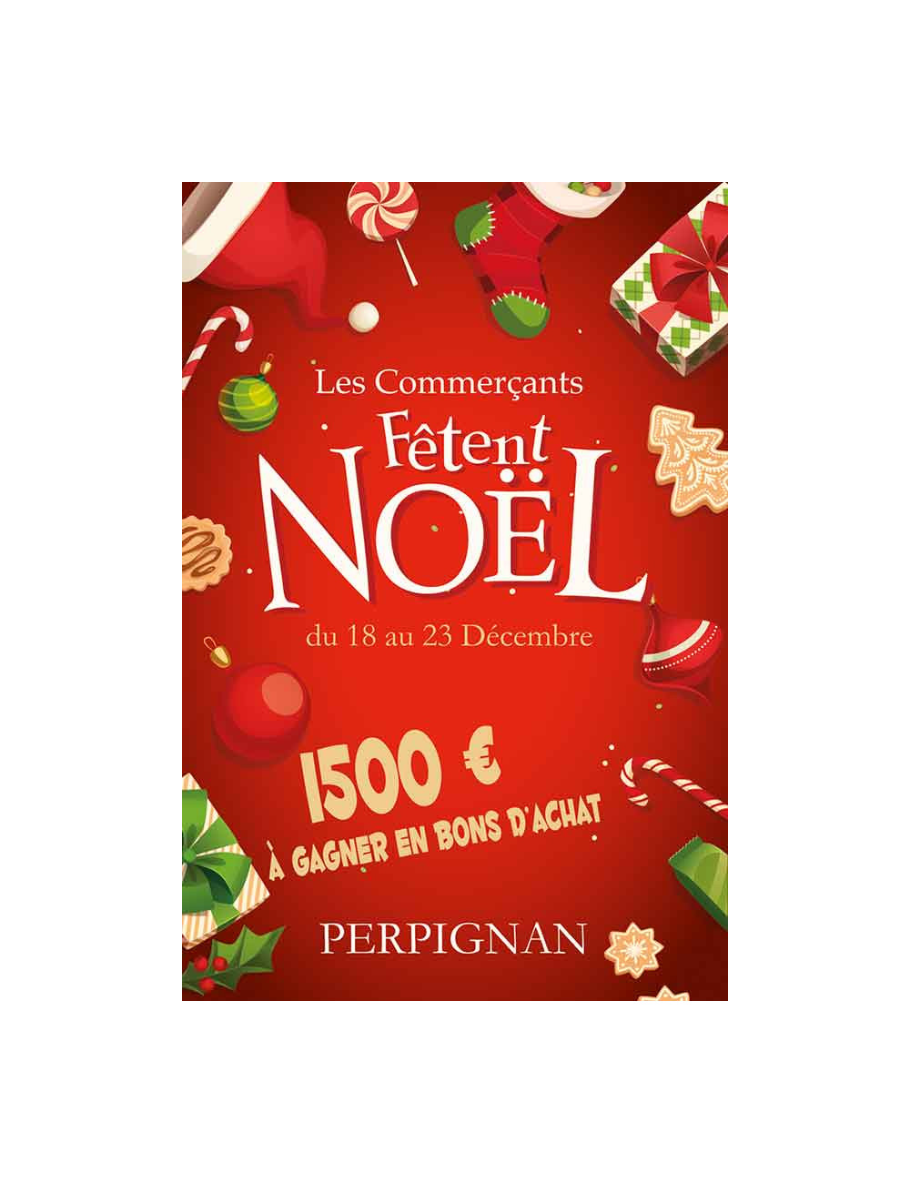 Affiches A2 (42x59,4 cm) Joyeux Noël rouge