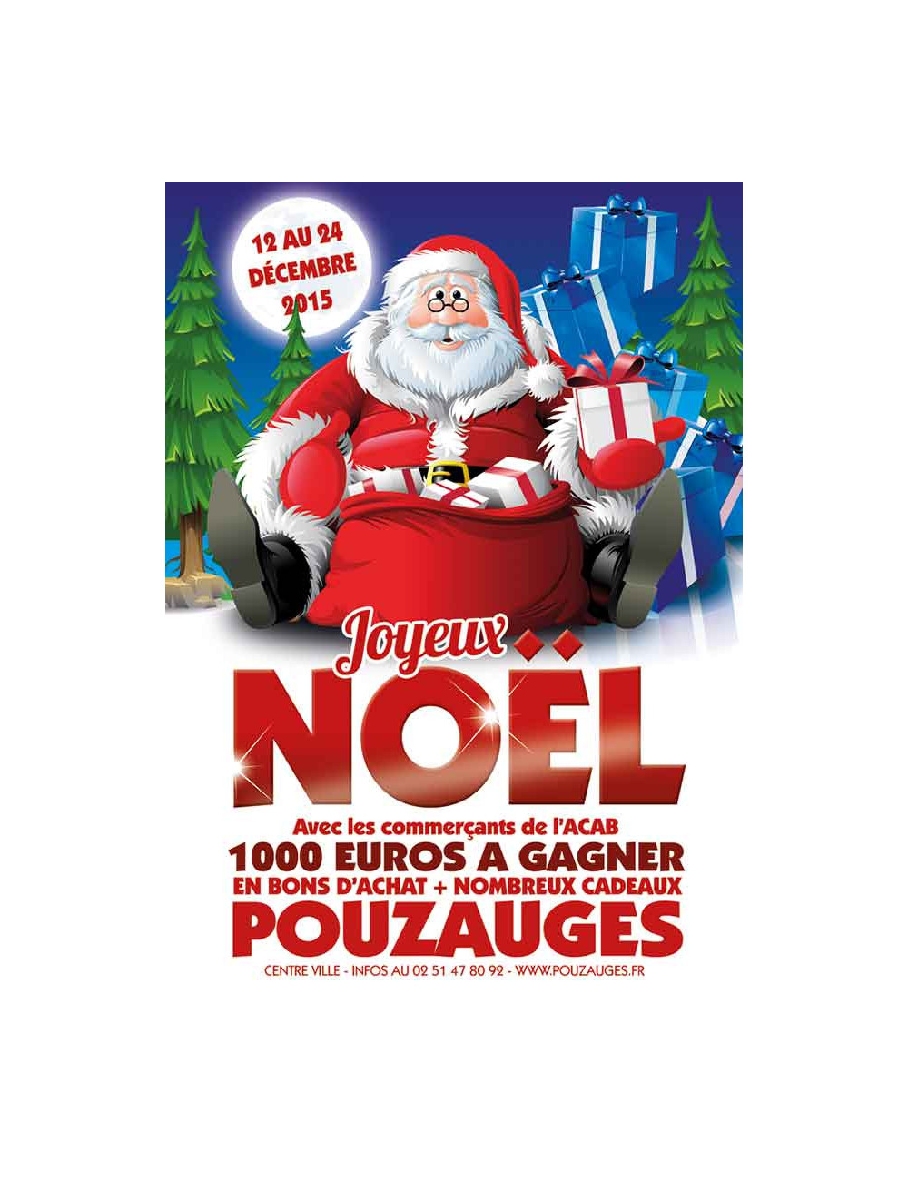 Affiches A2 (42x59,4 cm) Joyeux Noël Père Noël BD