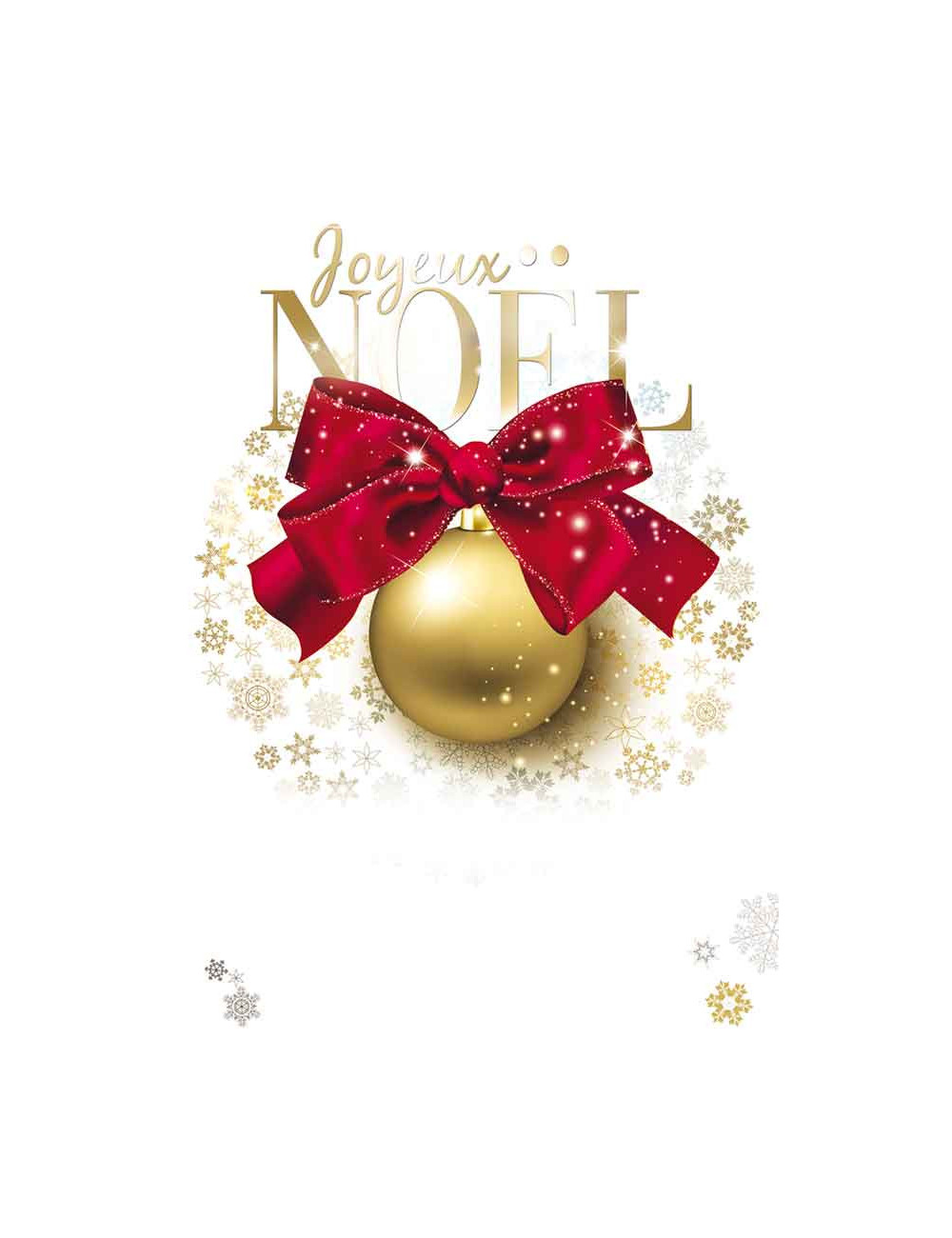 Affiches A2 (42x59,4 cm) Joyeux Noël Joyeuses Fêtes boule or