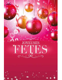 Affiches A2 (42x59,4 cm) Joyeux Fêtes boules Rose