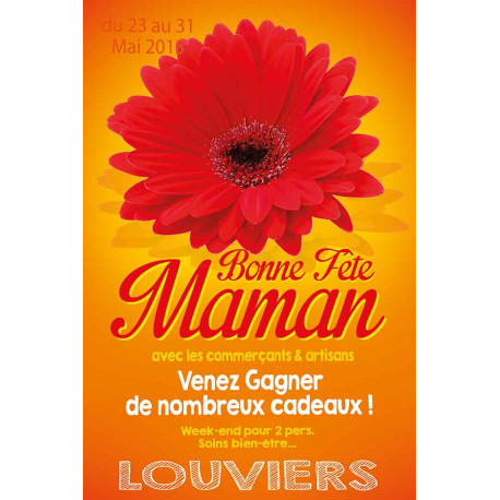 Tracts 21x29,7 Bonne Fête Maman fleur rouge