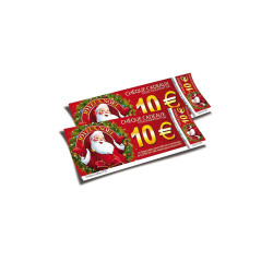 Chèques cadeaux sécurisés recto verso Joyeux Noël Santa Claus