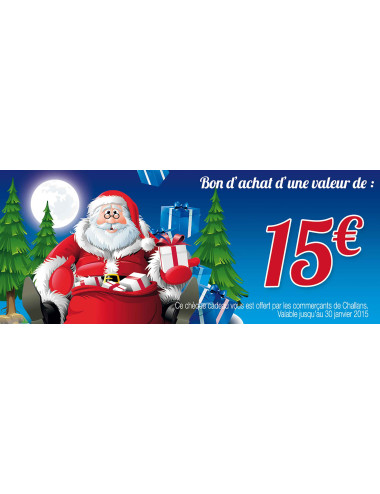 Chèques cadeaux sécurisés recto verso Joyeux Noël Père Noël BD