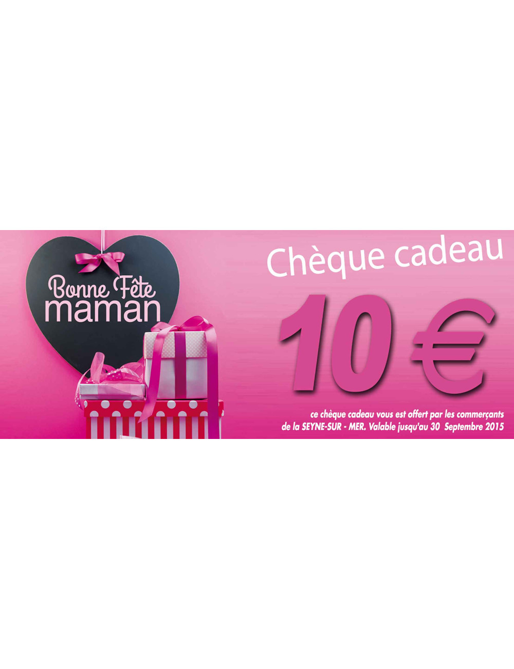 Chèques cadeaux sécurisés recto verso Bonne Fête Maman Rose