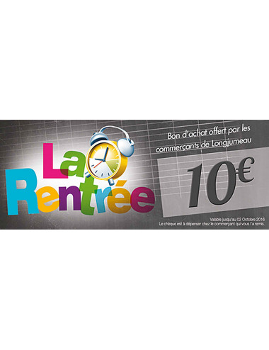 Chèques cadeaux sécurisés recto Rentrée