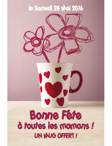 Affiches A2 (42x59,4 cm) Bonne Fête Maman mug