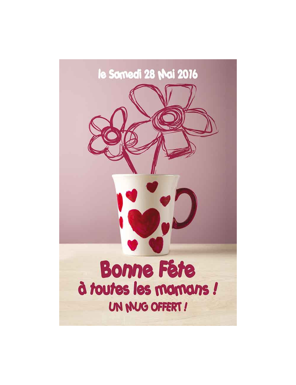 Affiches A2 (42x59,4 cm) Bonne Fête Maman mug