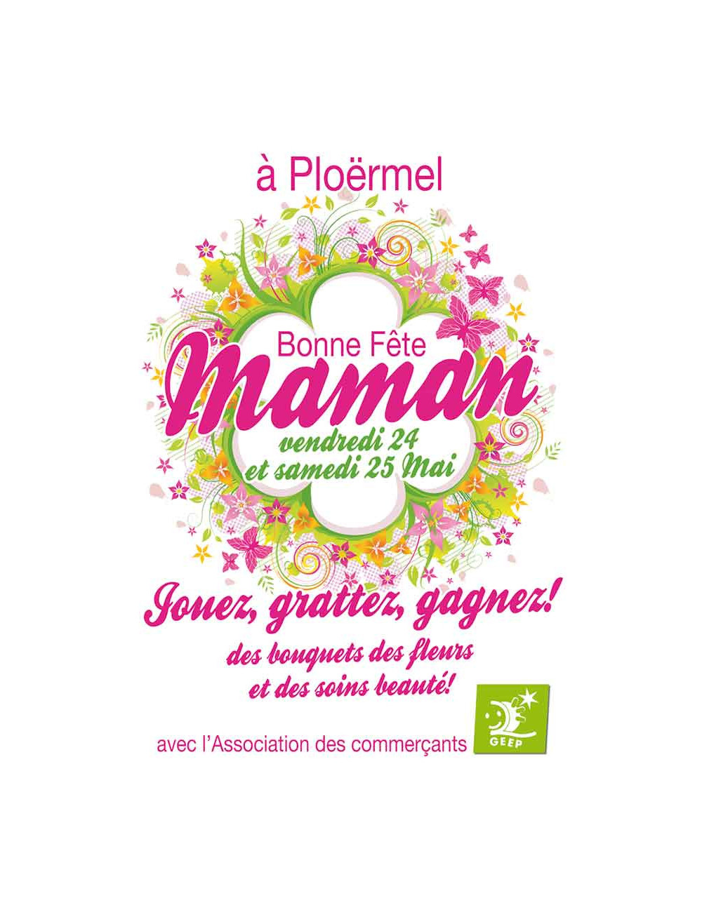 Affiches A3 (30x42 cm) Bonne Fête Maman papillon