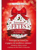 Affiches A2 (42x59,4 cm) Joyeuses Fêtes boules et noeud rouge