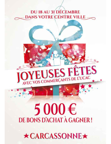 Affiches A2 (42x59,4 cm) Joyeuses Fêtes paquet cadeau multi