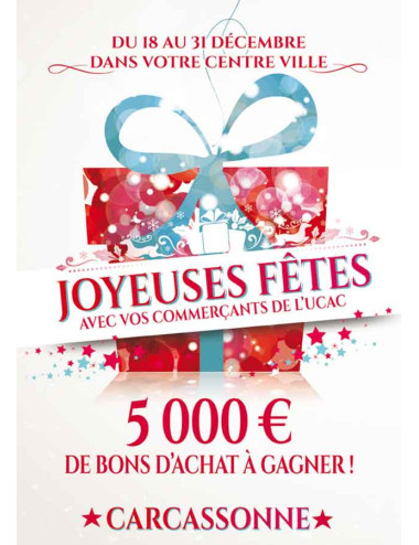 Guirlandes intérieures spécifiques Joyeuses Fêtes paquet cadeau multi