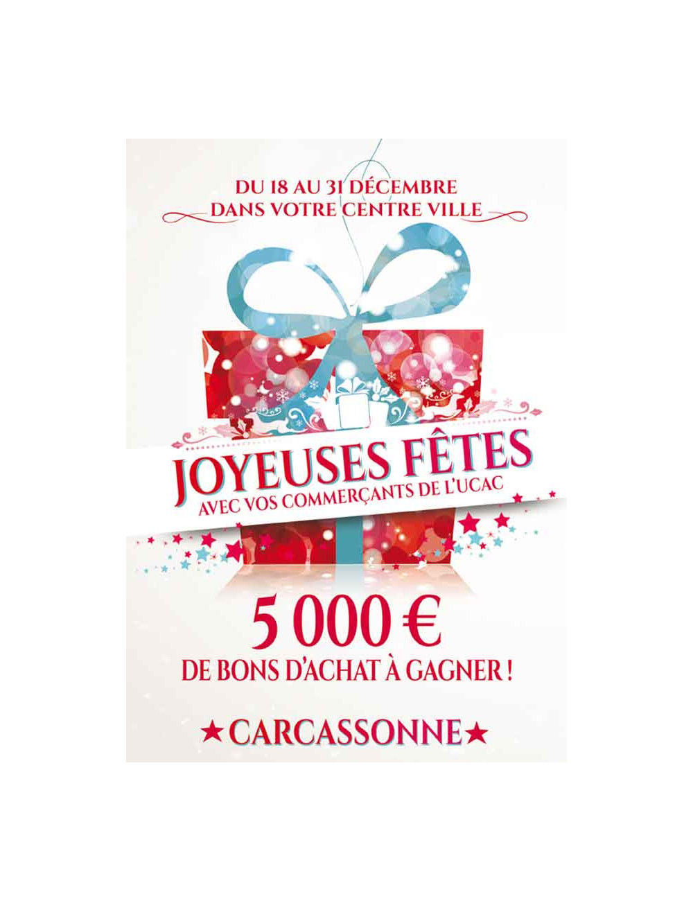 Guirlandes intérieures spécifiques Joyeuses Fêtes paquet cadeau multi