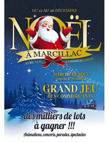 Affiches A2 (42x59,4 cm) Joyeux Noël Père-Noël Neige