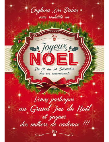 Affiches A2 (42x59,4 cm) Joyeux Noël Couronne