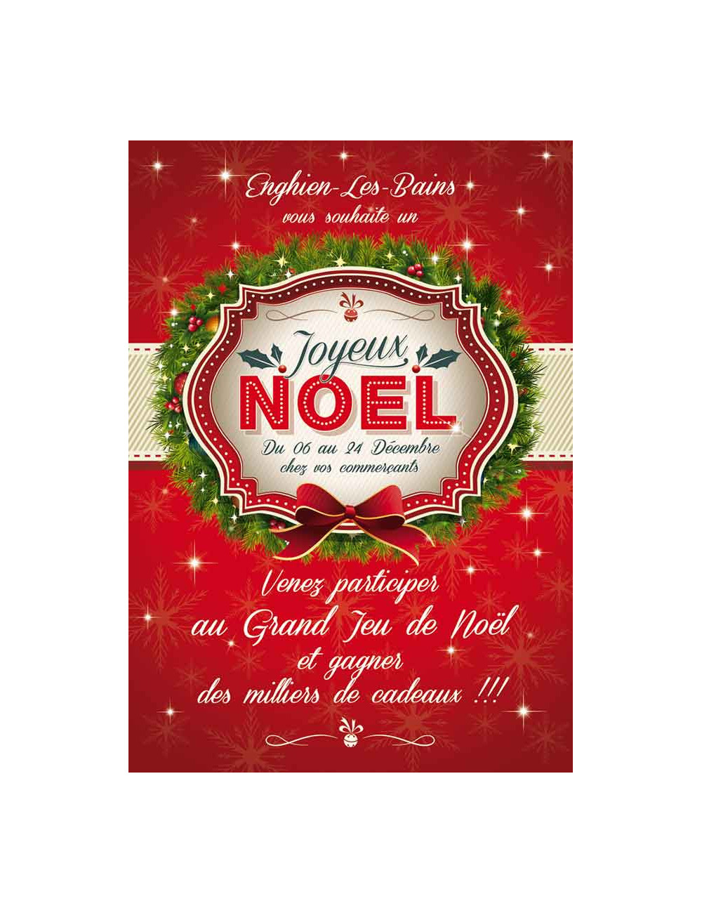 Affiches A2 (42x59,4 cm) Joyeux Noël Couronne