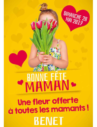 Affiches A3 (30x42 cm) Bonne Fête Maman petite fille