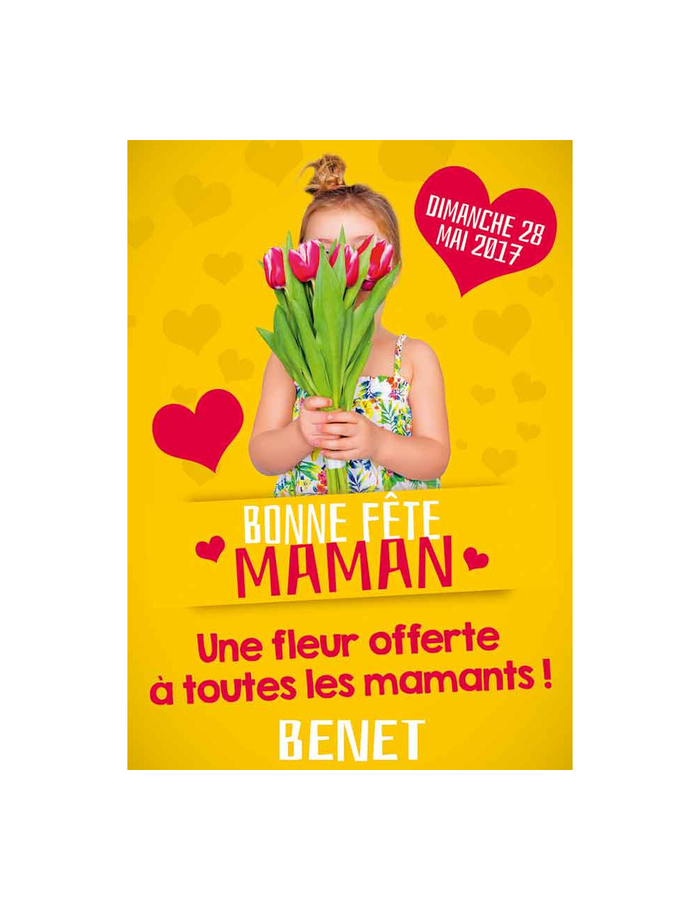 Affiches A3 (30x42 cm) Bonne Fête Maman petite fille