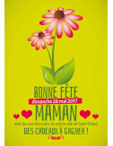 Affiches A3 (30x42 cm) Bonne Fête Maman fleur Gerbera