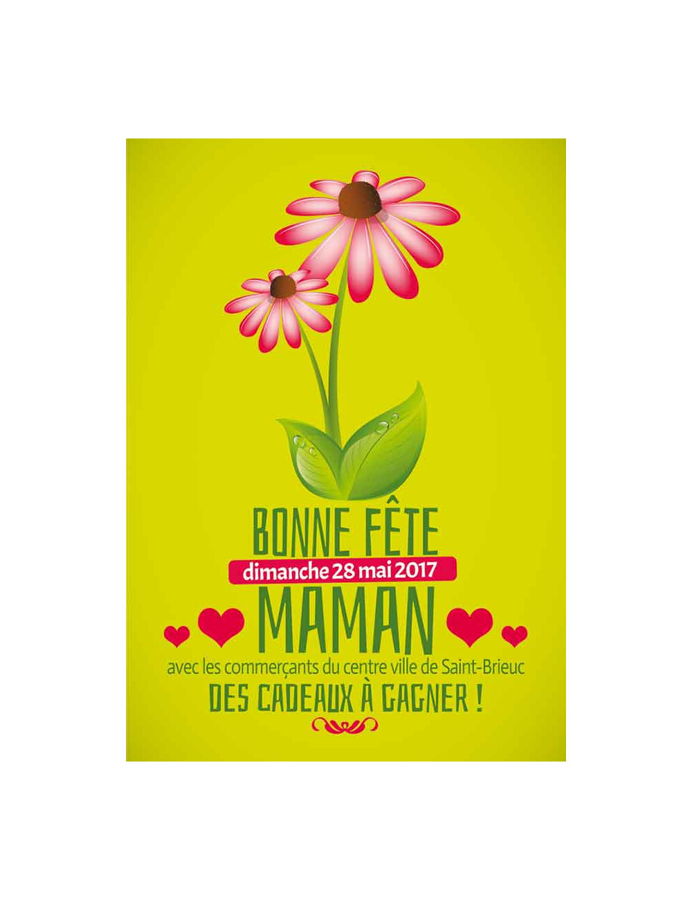 Affiches A3 (30x42 cm) Bonne Fête Maman fleur Gerbera