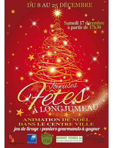 Affiches A2 (42x59,4 cm) Joyeuses Fêtes sapin or