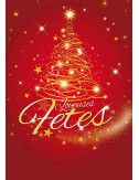 Affiches A2 (42x59,4 cm) Joyeuses Fêtes sapin or