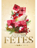 Affiches A2 (42x59,4 cm) Joyeuses Fêtes paquets rouge