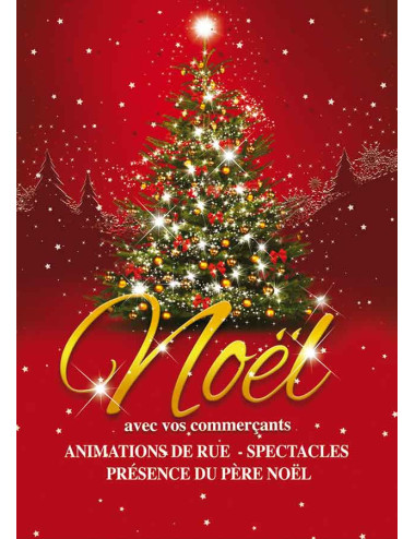 Affiches A2 (42x59,4 cm) Noël Sapin vert déco