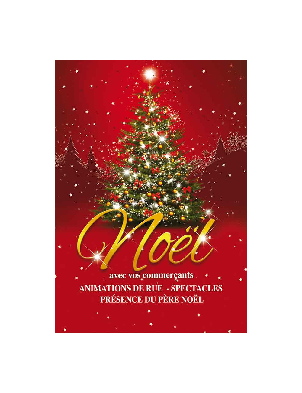 Affiches A2 (42x59,4 cm) Noël Sapin vert déco